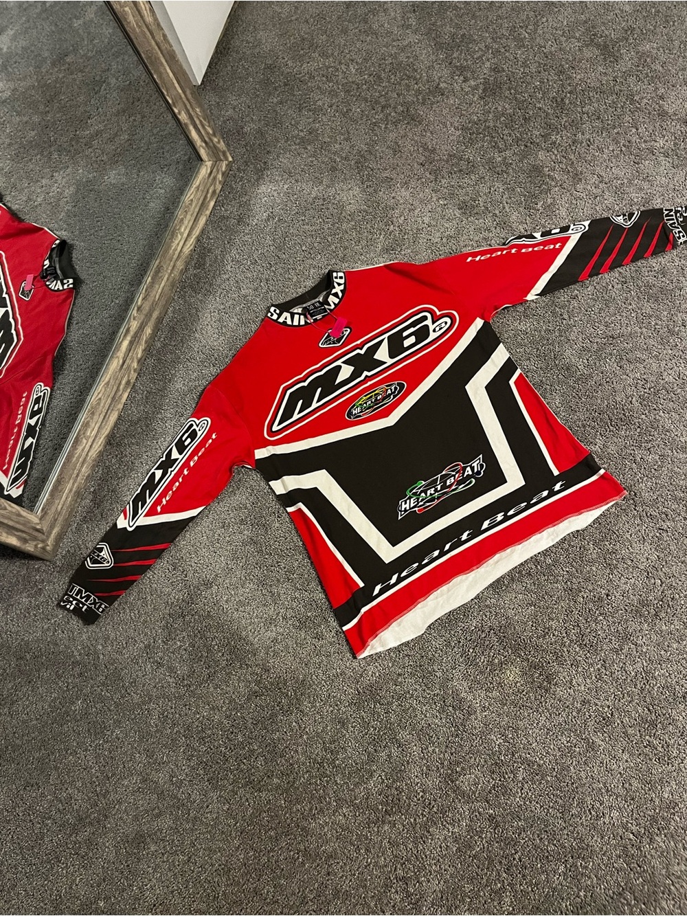 Red & Black Long Sleeve Motocross Jersey